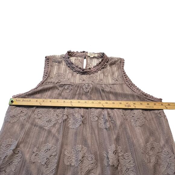 Paper + Tee Lace Sleeveless Lined Top Women’s Plus Size 2X Keyhole Back - Picture 6 of 10